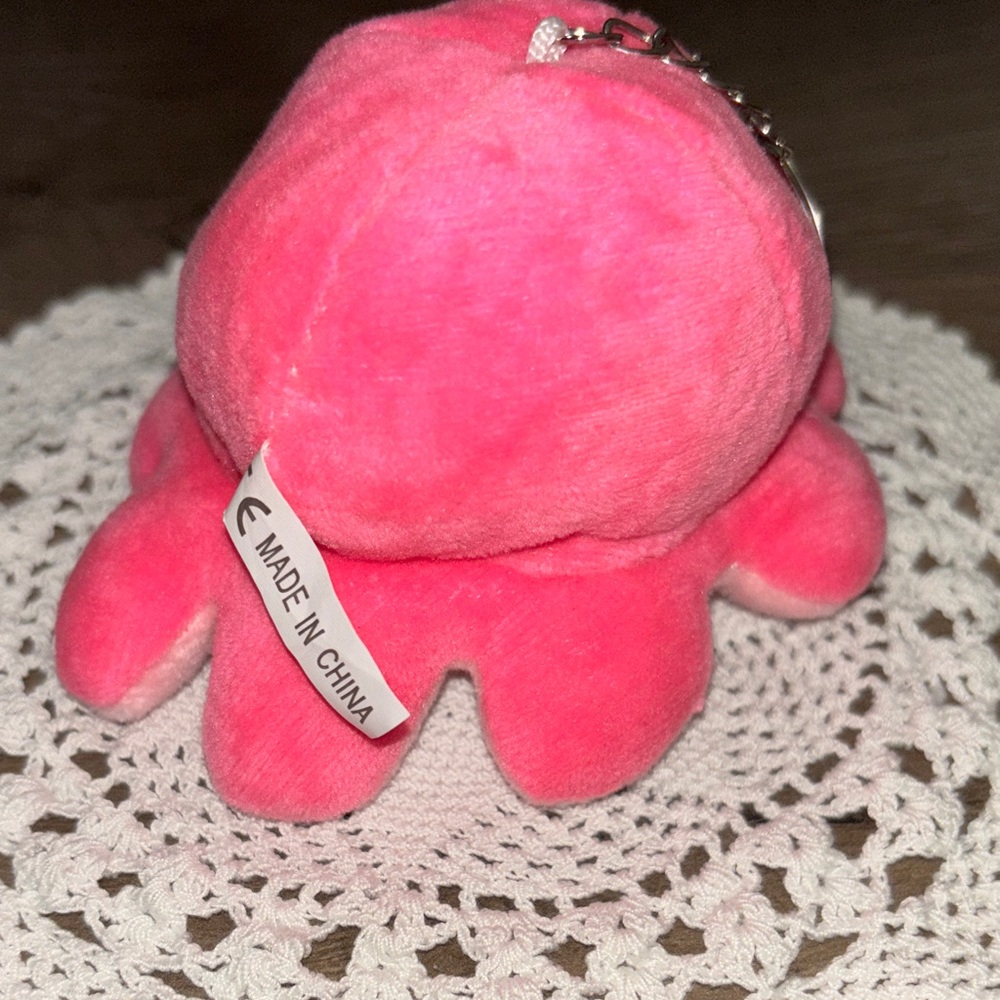 Pink Plush Octopus Keychain - Picture 3 of 3